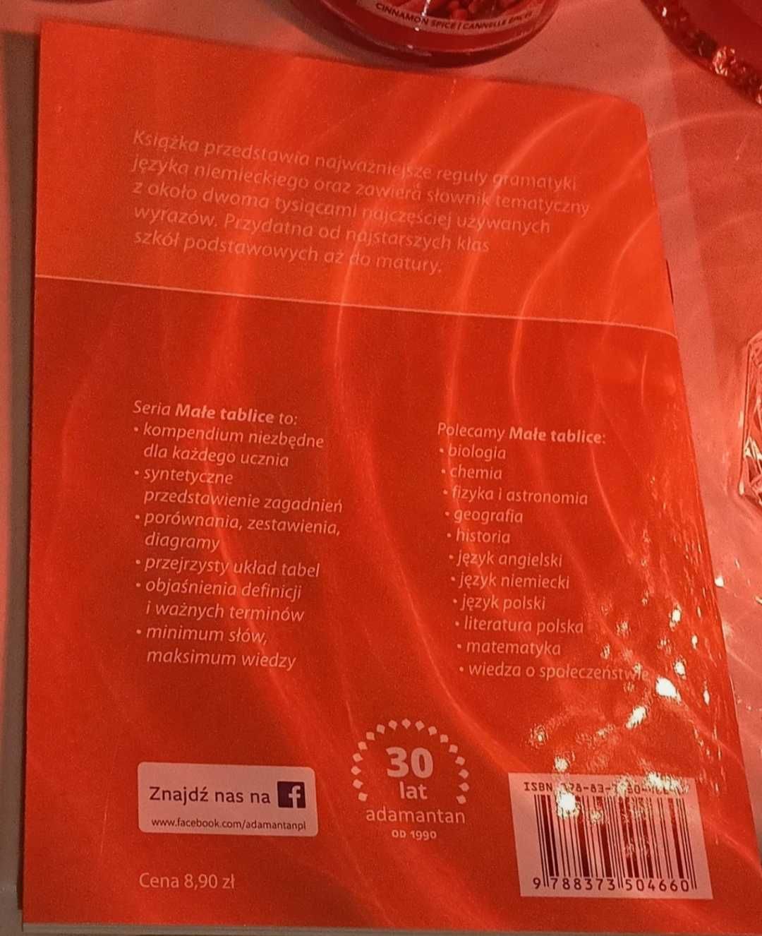 Mała tablica język niemiecki kl. 7,8 oraz szkoła średnia - adamantan