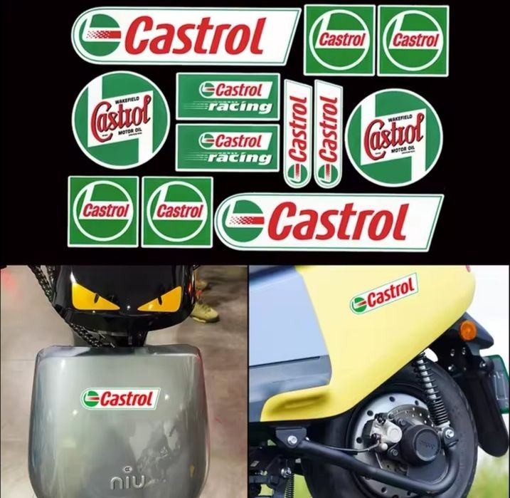 Pack de 12 adesivos Castrol Racing