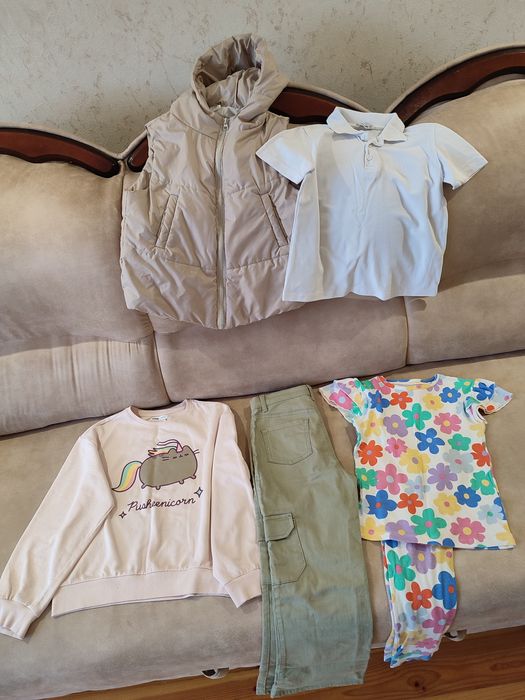 Речі для дівчинки жилет джинси поло 128-134