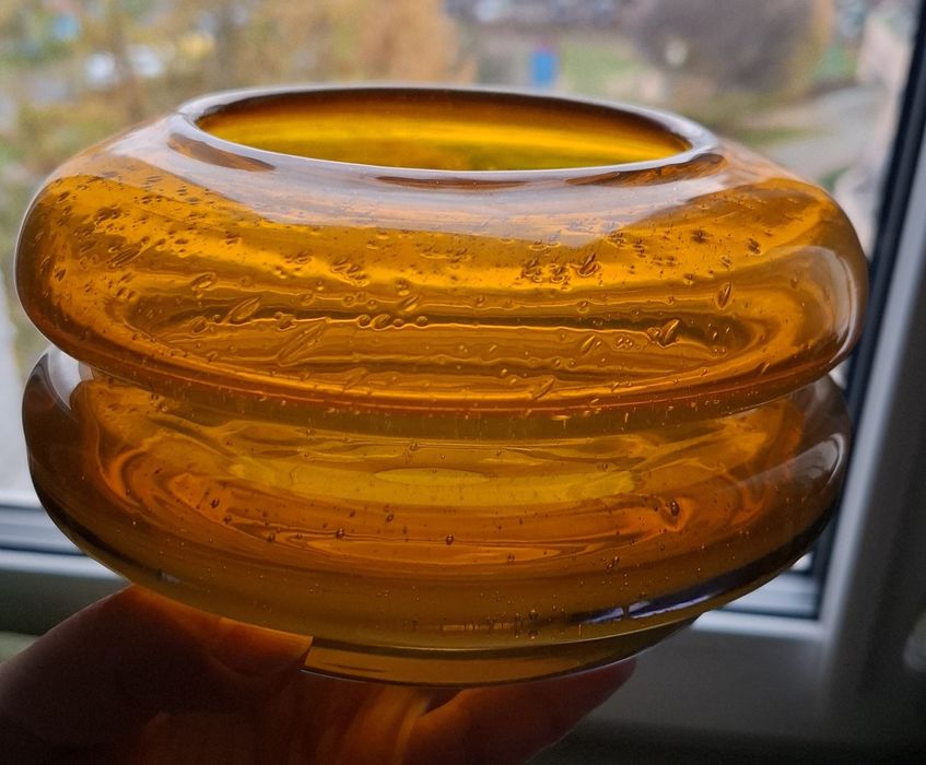 Krawczyk wazon ikebana misa szkło prl