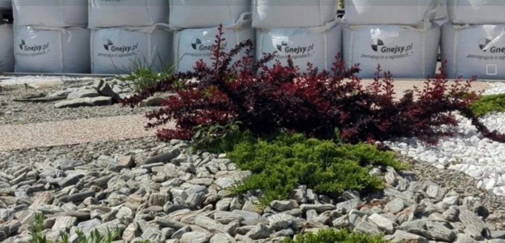 Kruszywo ozdobne granitowe dalmatyńczyk kamienie Ogrodowe