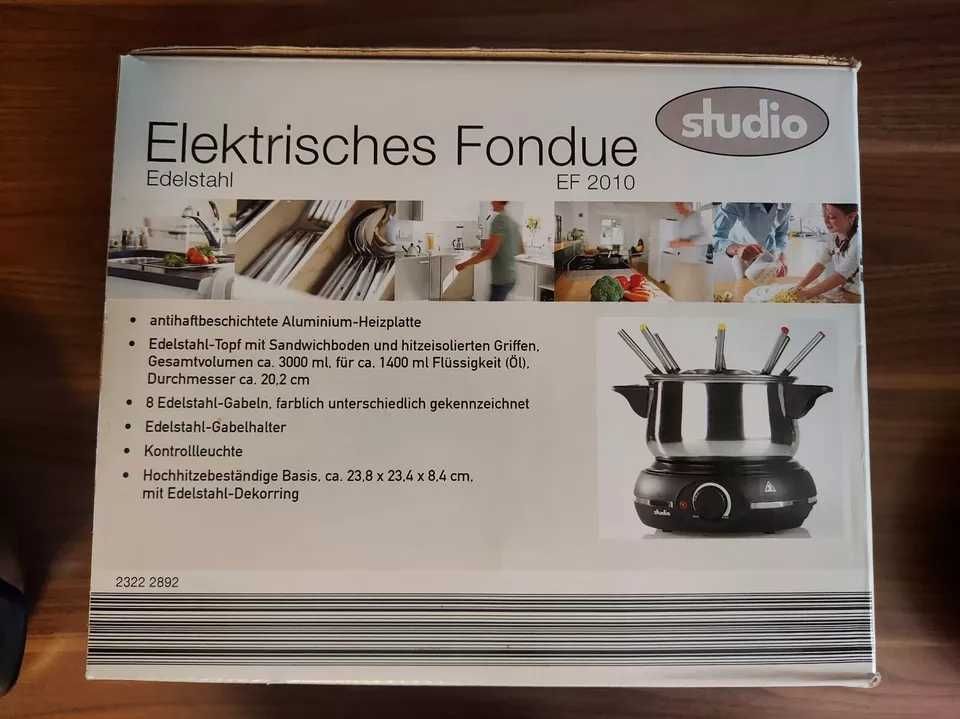 Nowy Elektryczny Zestaw do Fondue Stal Nierdzewna 1500W 8 widelców W-a