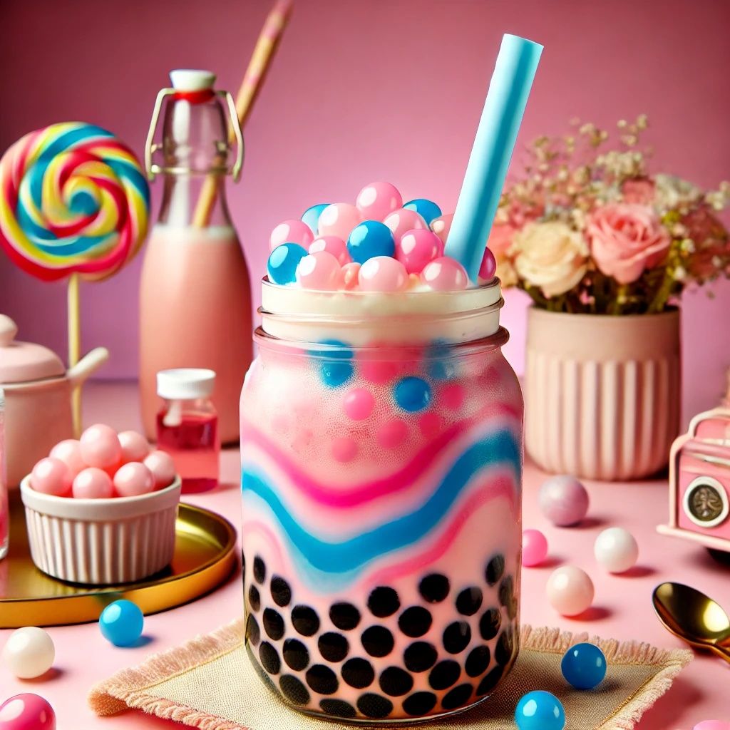 Інгредієнти для Bubble Tea, солодкі кульки, сиропи, трубочки, пюре