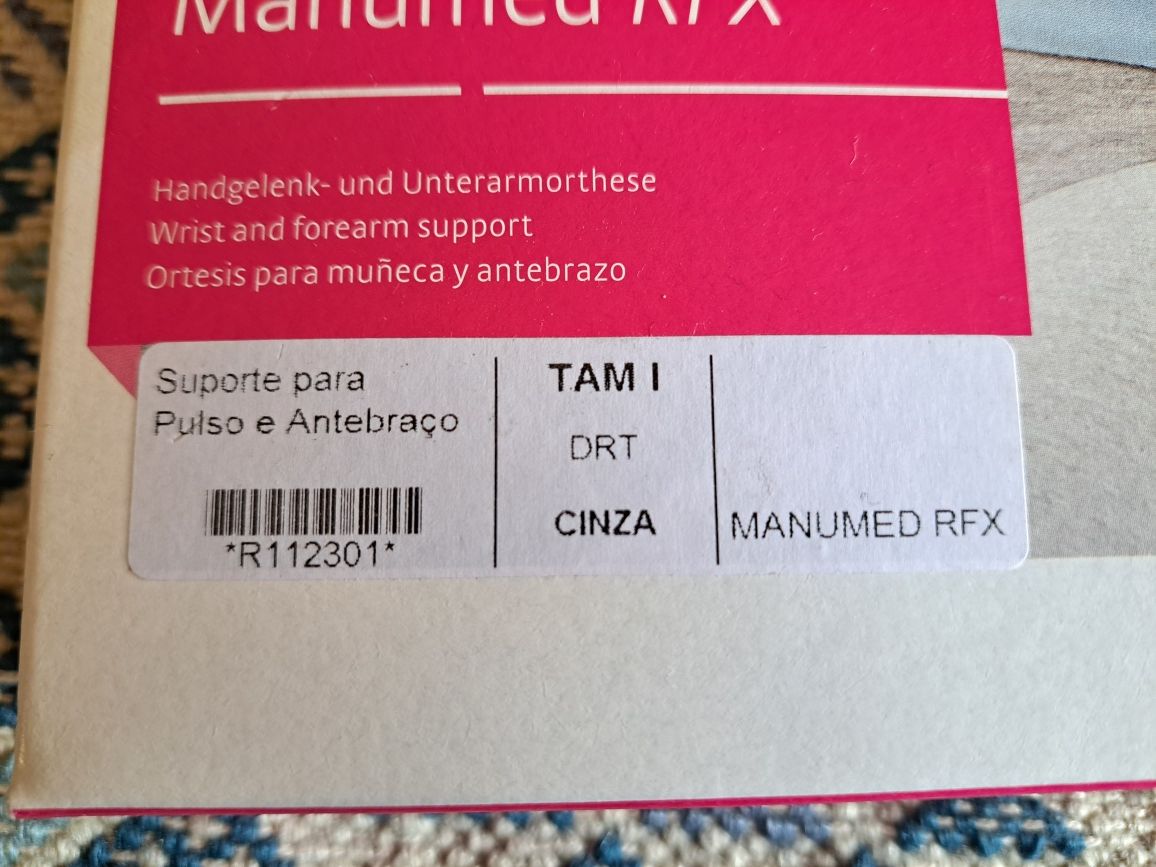 Imobilizador de pulso e antebraço com talas de alumínio extra longas M