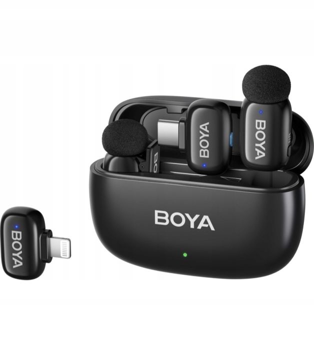 BOYA Mini-12 bezprzewodowy mikrofon krawatowy 2,4GHz Lightning+USB-C c