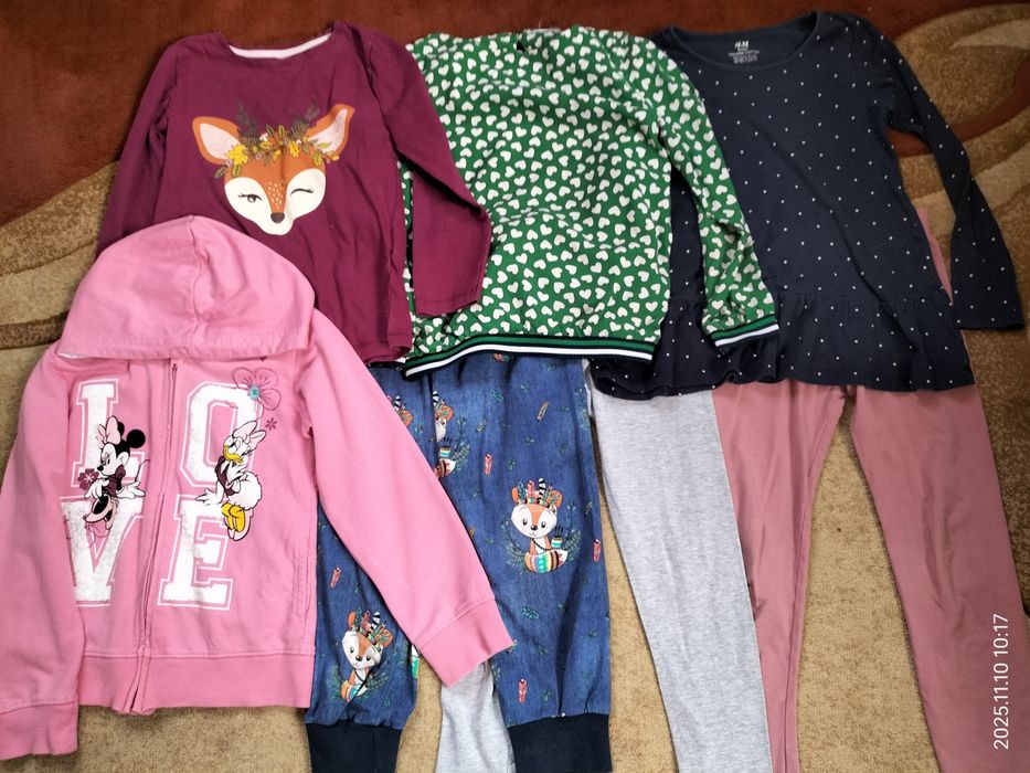 лот речей для дівчинки на 4 роки: лосіни, реглани, ціна за все