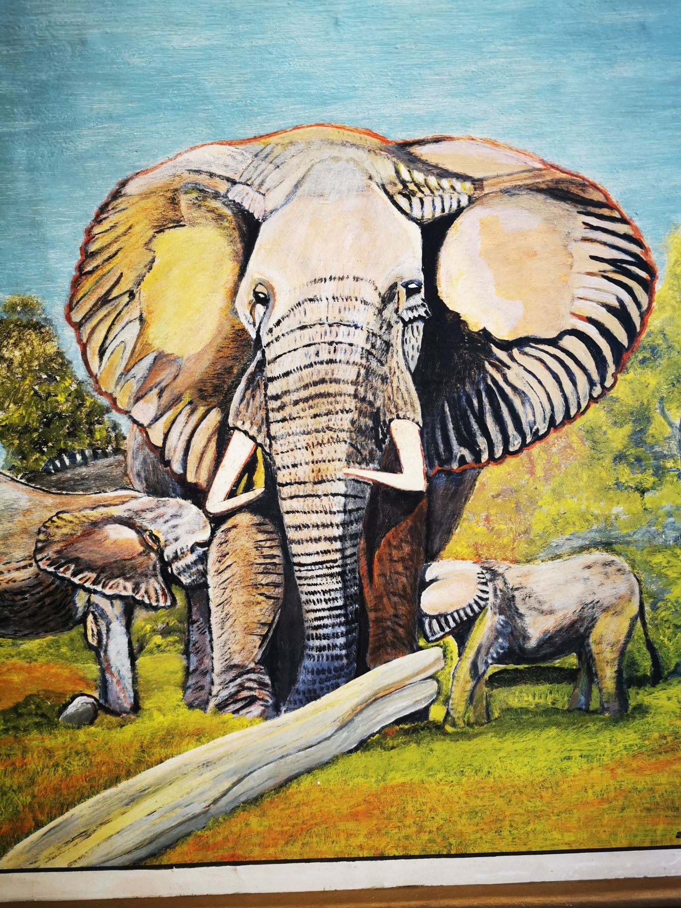 Quadro original com elefantes 1