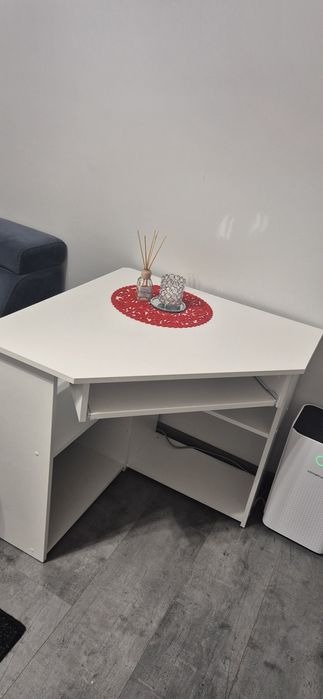 Biurko narożne - jak nowe! , białe