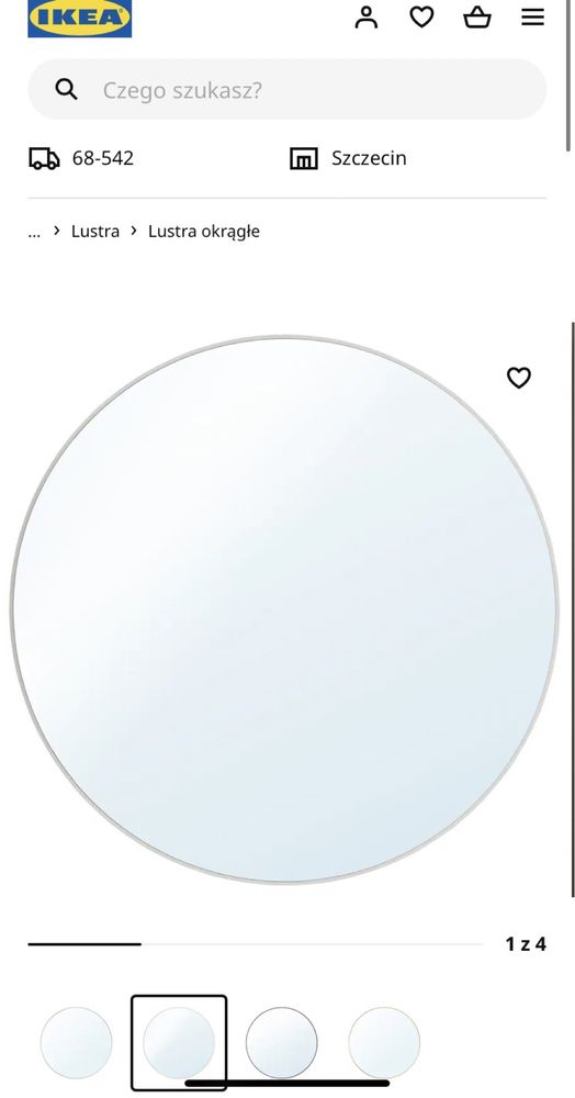 Lustro ikea 80 cm LINDBYN białe nowe