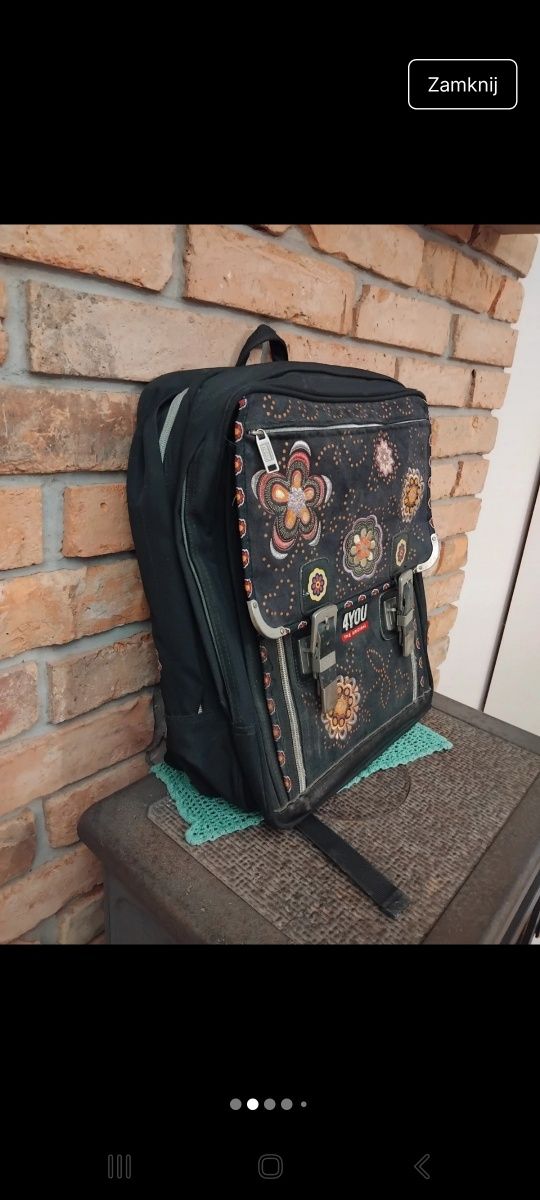 Duzy plecak retro vintage mlodziezowy tornister