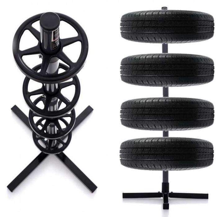 stojak na opony koła felgi samochodowe regał wieszak do garażu auta