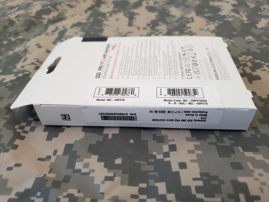 ОРИГИНАЛ!!! SSD Samsung 990 Pro with HEATSINK 2TB M.2 NVMe MZ-V9P2T0BW