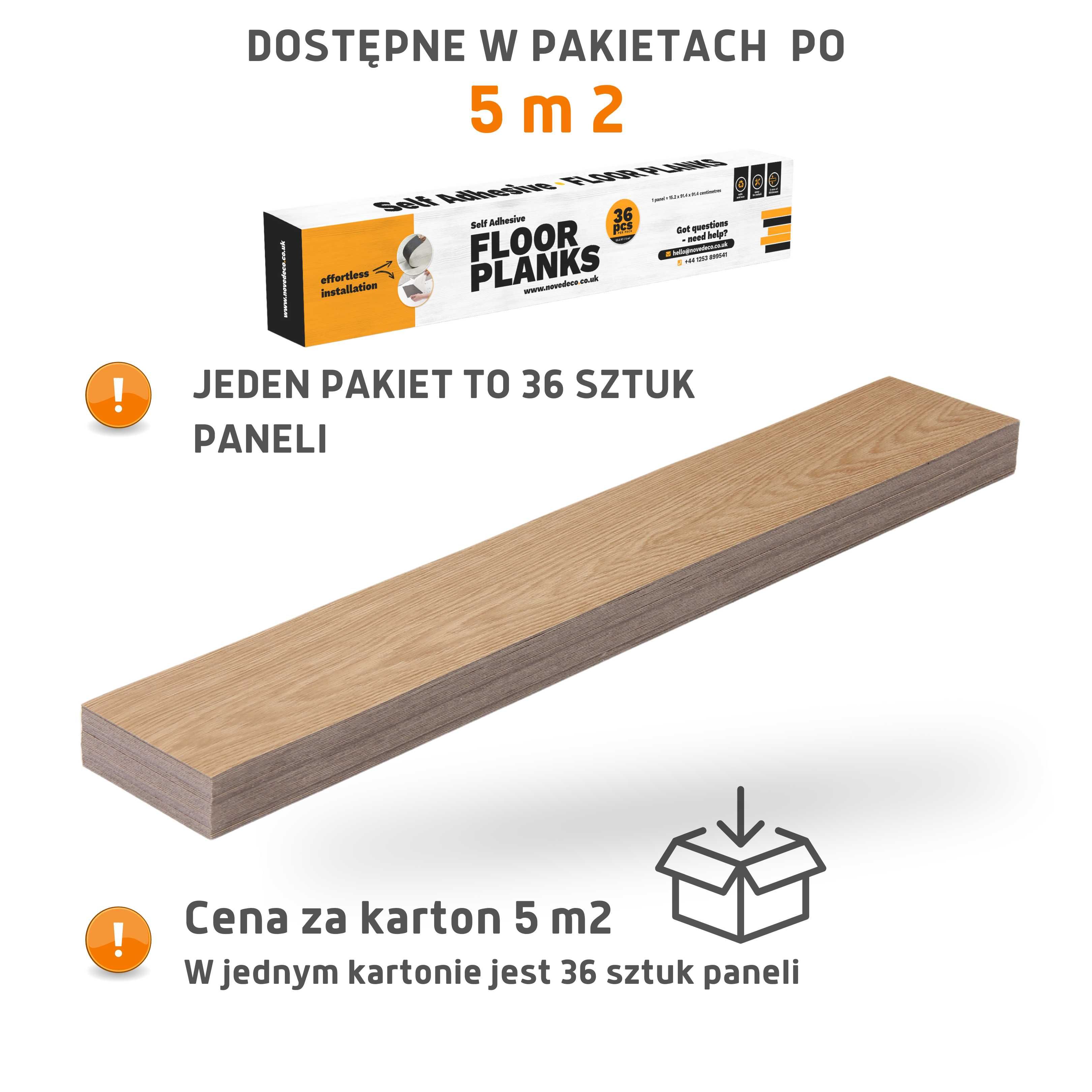 Panele Winylowe Naturalny Dąb 5 m² BoHome Samoprzylepne Deski Naklejki