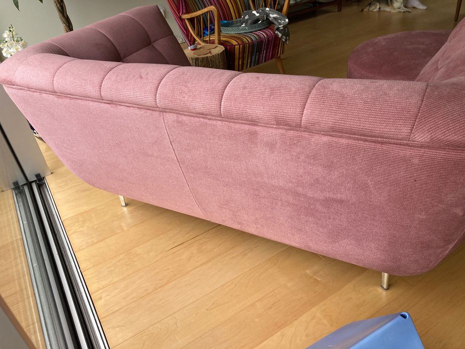 Sofá bombazina cor-de-rosa Antarte