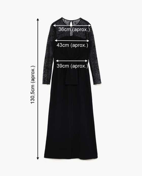 Macacão / Jumpsuit preto c/efeito renda da Zara T: L Novo c/etiqueta