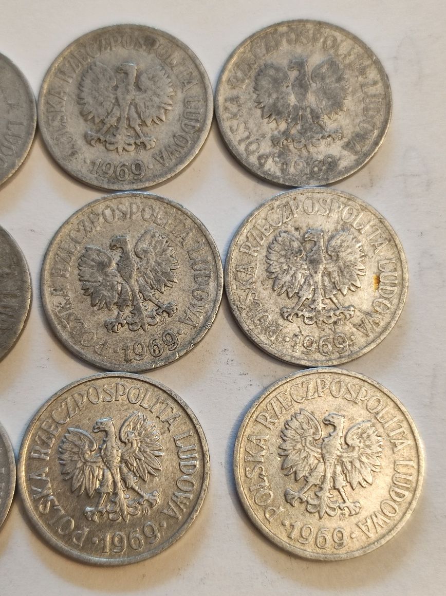 Zestaw dwunastu monet 20gr 1969 rok stan II/III