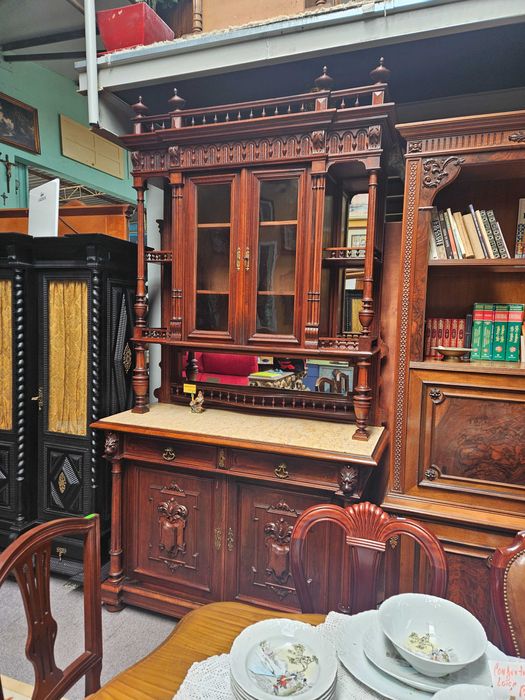 Grande móvel muito antigo em madeira maciça e pedra - óptimo est