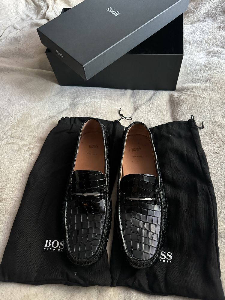 Mokasyny skórzane hugo boss 43