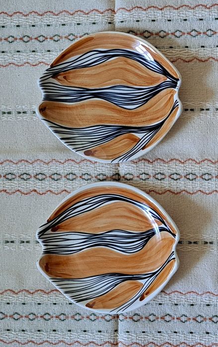 Dwa talerzyki fajans Włocławek