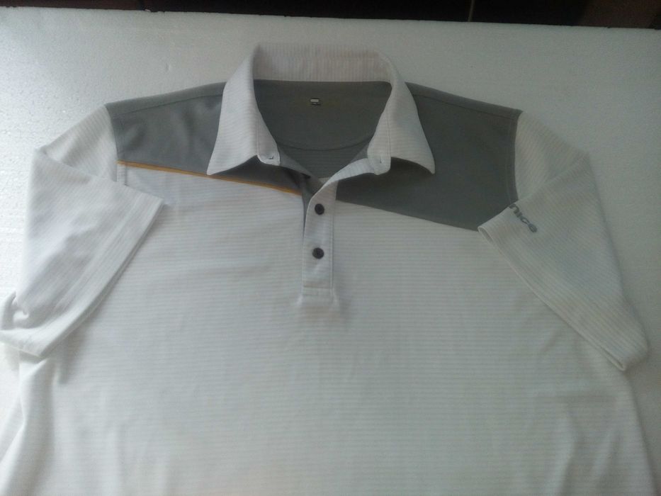 Футболка поло в полоску, белая