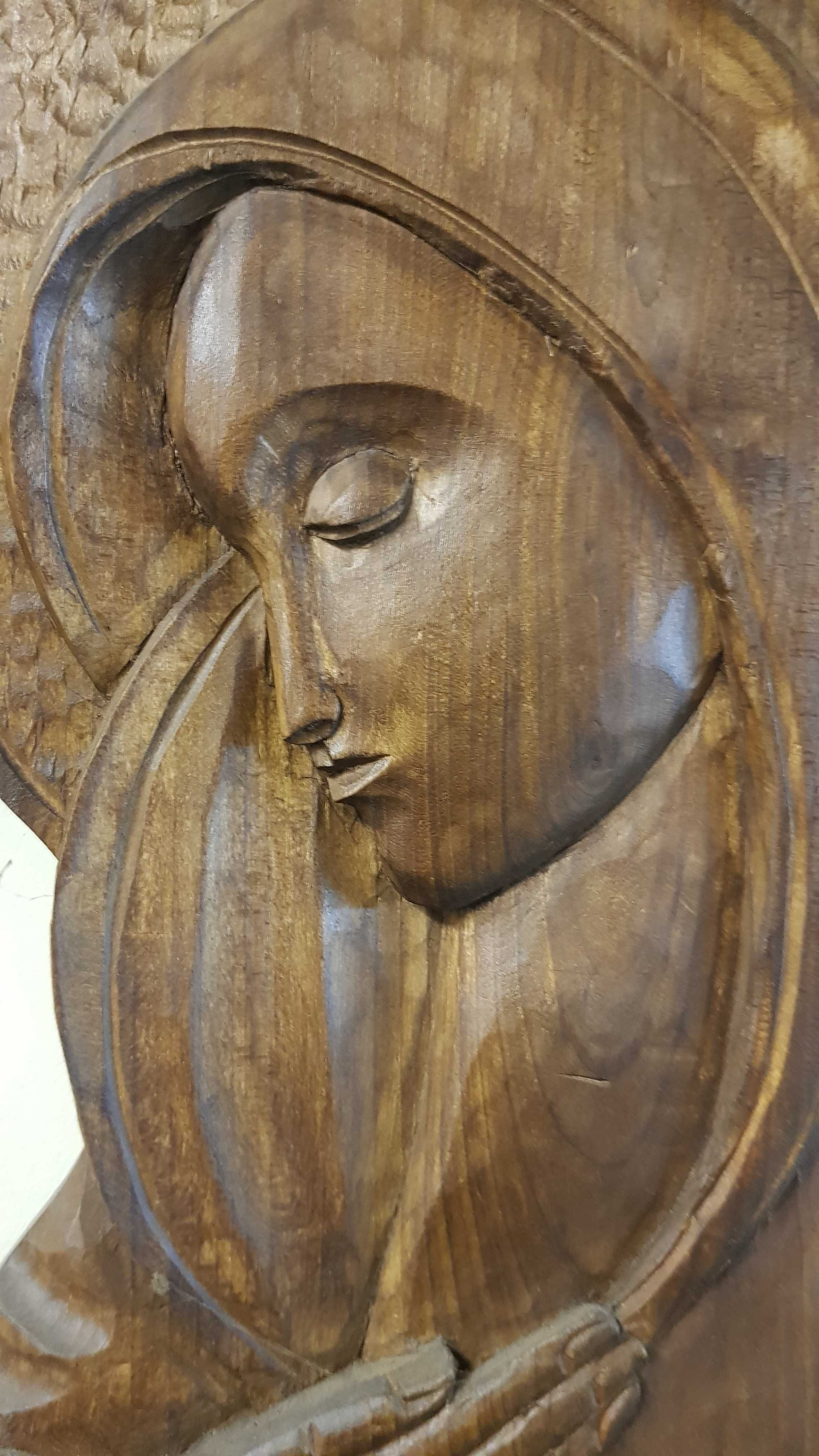 Rzeźba z drewna sakralna matka boska Madonna