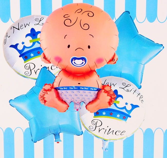 Balony z helem na powitanie niemowląt. Bocian 150cm