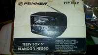 Mini tv portátil preto e branco 5 "