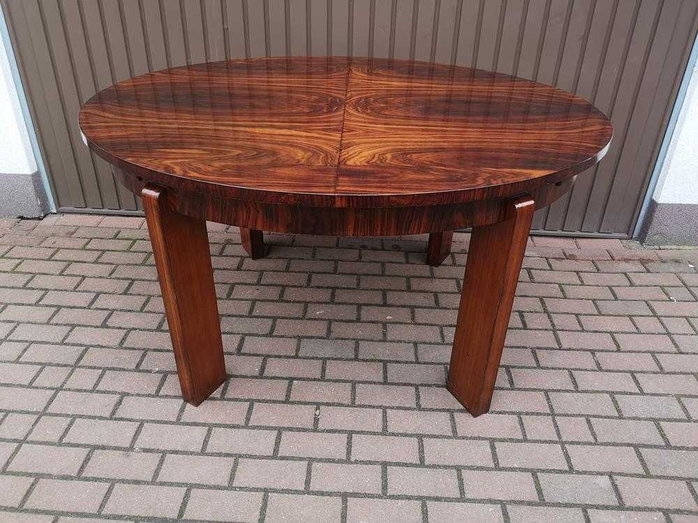 Stół Owalny ART-DECO Palisander Rozkładany Stary Antyk Po Renowacji