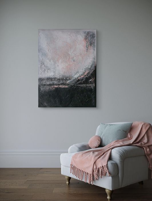 Baśniowy obraz strukturalny "Fairytale" 60x80 cm róż błekit