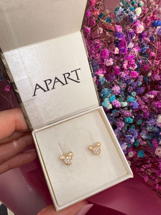 Kolczyki myszka miki sztyfty dla dzieci i dorosłych pozłacane 925