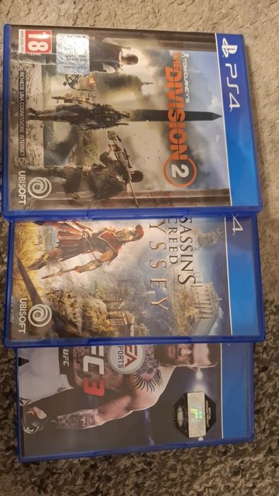 Zestaw gier ps4, The division 2,ufc 3,Assasins creed oddysey