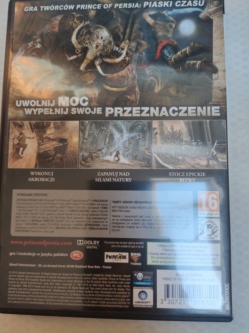 Gra na pc prince of Persia zapomniane Piaski