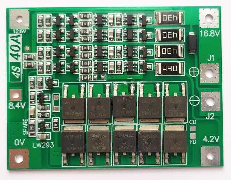 Контролер зарядки bms 4s 40A balance модуль захисту