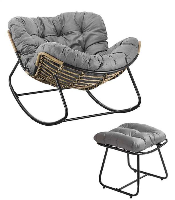 Fotel Bujany Z Podnóżkiem Sofa Wypoczynkowa Tarasowa Ogrodowa Bujak