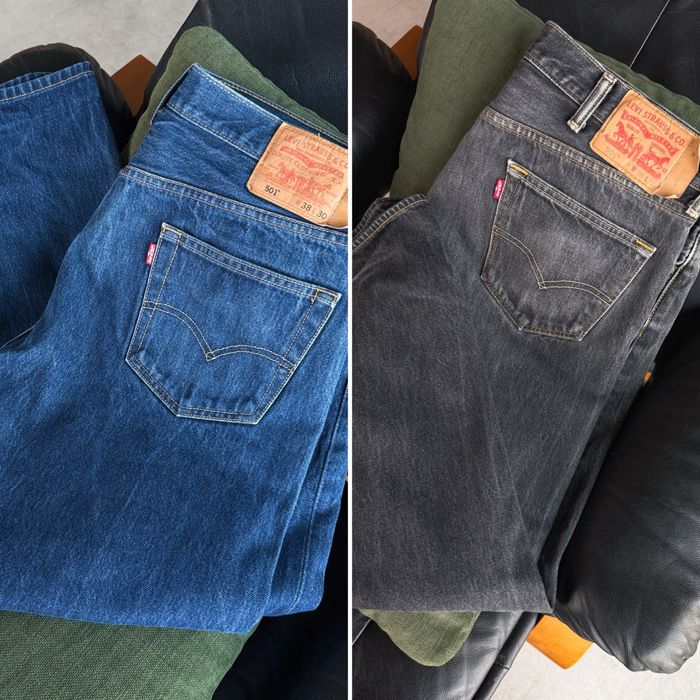 Джинси levi's 501 original fit синього та сірого кольору w38 l30