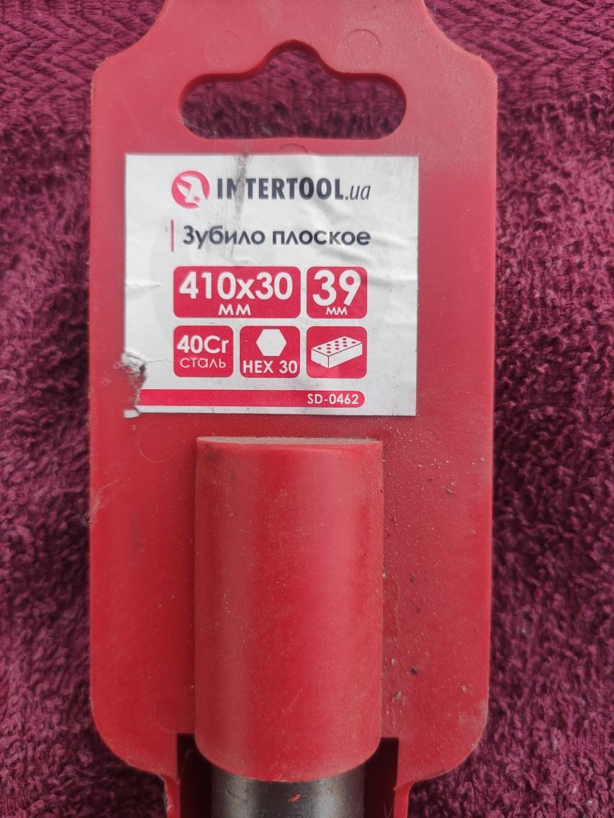 Зубило плоское HEX 30*410*39мм Intertool