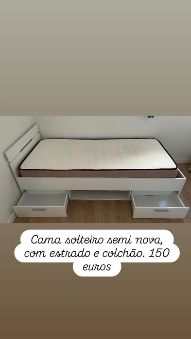 Cama, colchão e estrado