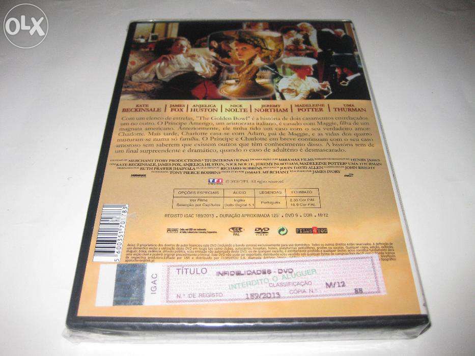 DVD "Infidelidades" com Uma Thurman/Selado/Raro