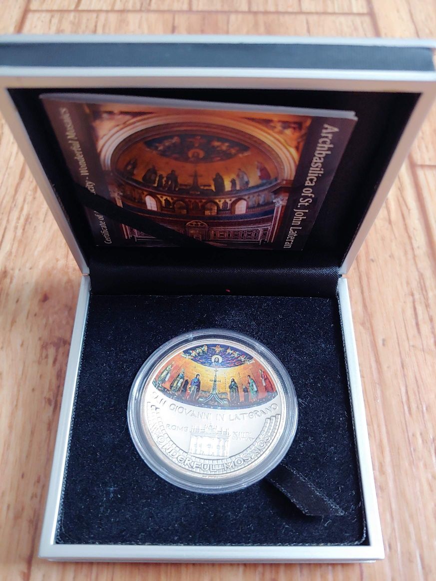 редкая серебряная монета 5 дол 2014 год острова Кука чудесная мозаика