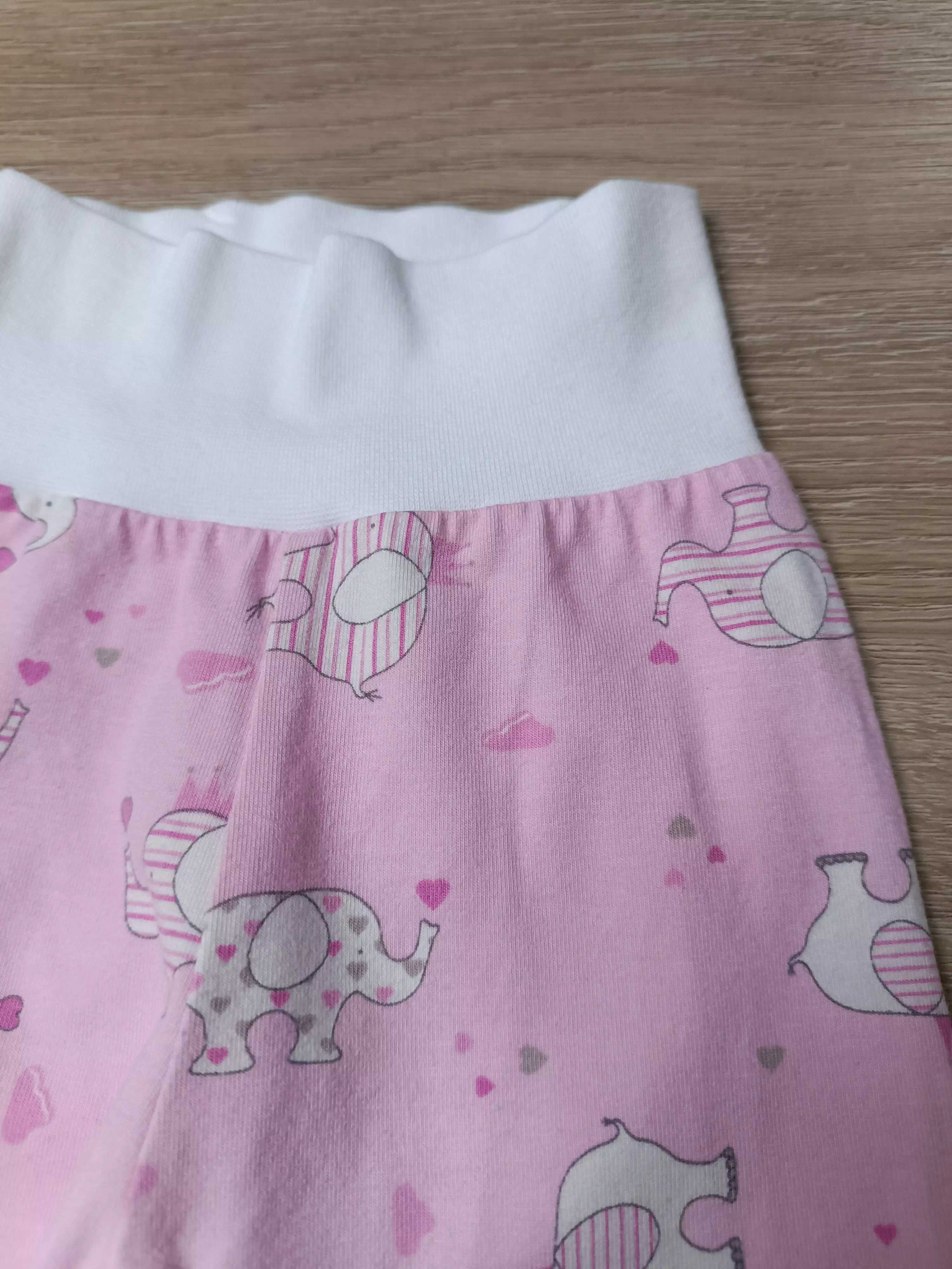 Spodnie spodenki x2 gładkie słoniki 'H&M' 74