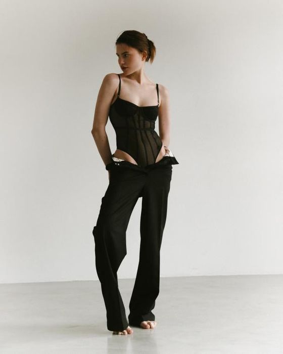 Боди из сетки черного цвета, укр.бренд