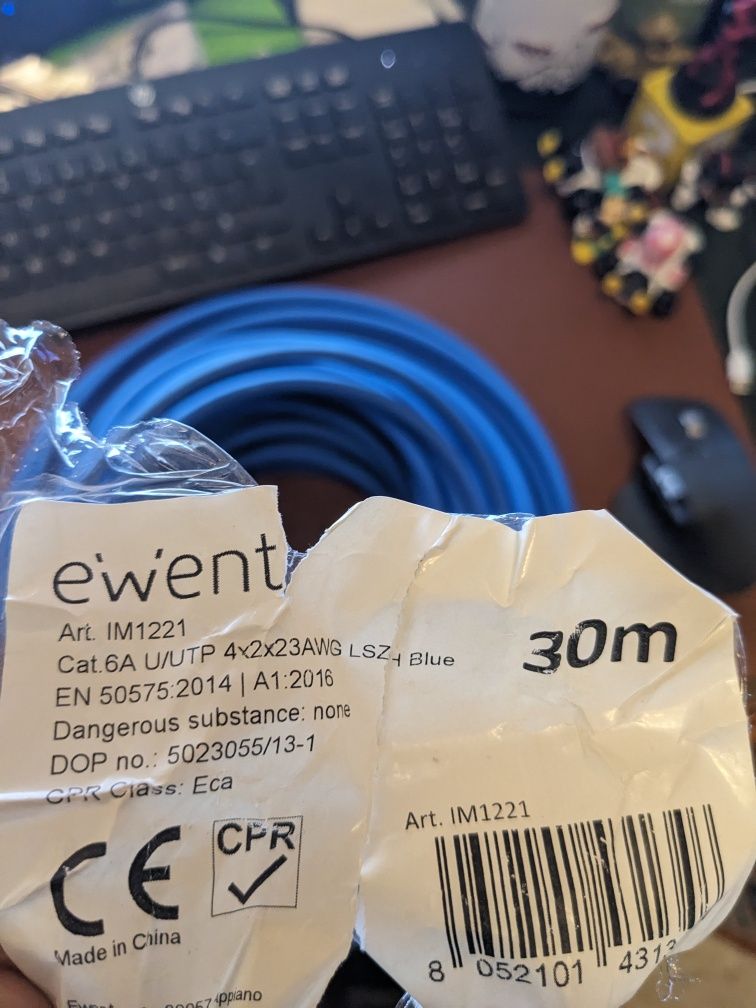 Cabo de rede Ethernet cat 6A granel 30m