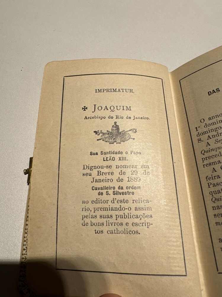 Livro de missa de 1889