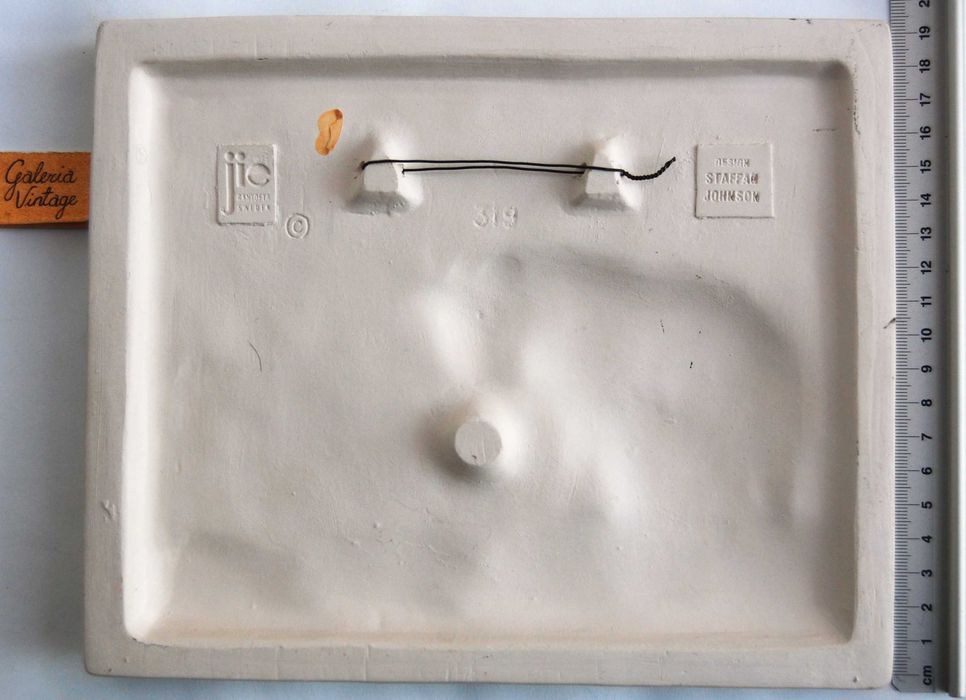 Kot, kotek, obrazek ceramiczny Jie Gantofta Sweden Szwecja vintage