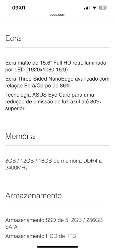 Notebook Asus Vivobook S15