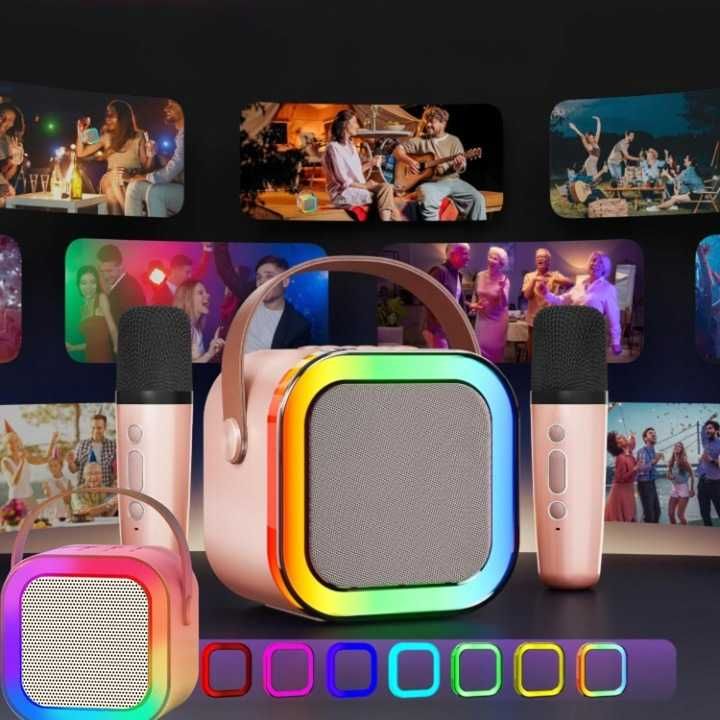 Bezprzewodowy Zestaw Do Karaoke Dla Dzieci Głośnik + 2 Mikrofony