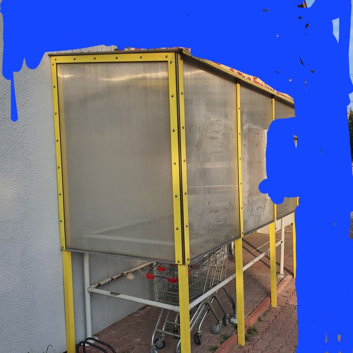 Wiata pod wózki,  drewno palarnia , mały składzie