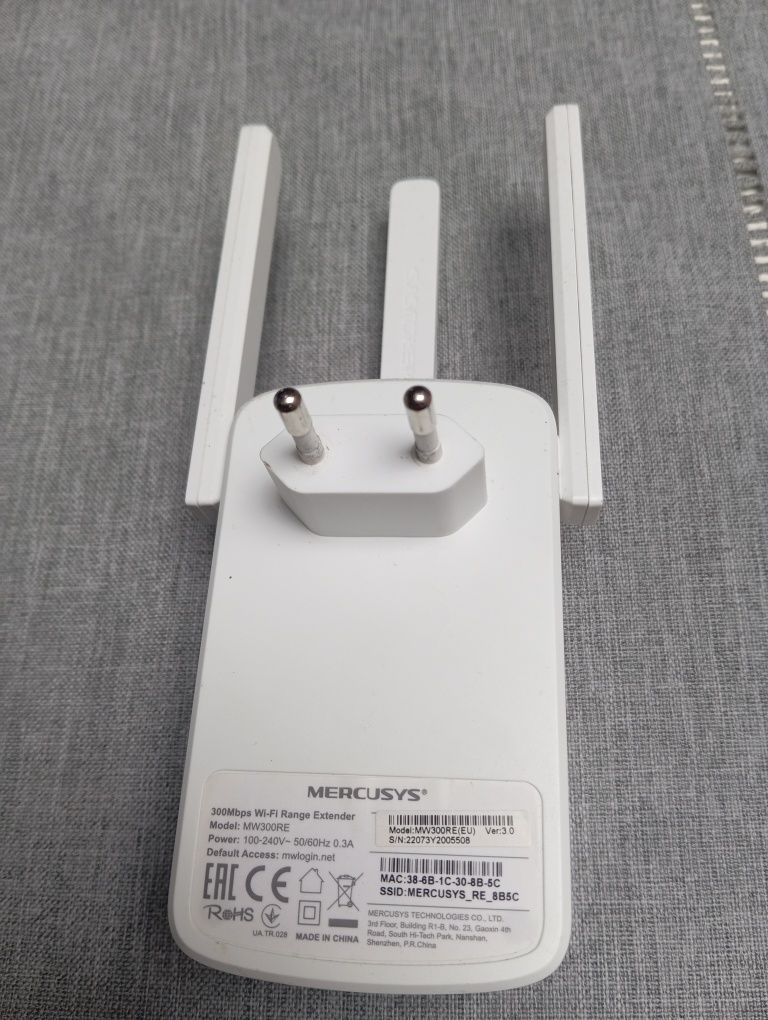 Wzmacniacz sygnału WiFi Mercusys  MW300RE