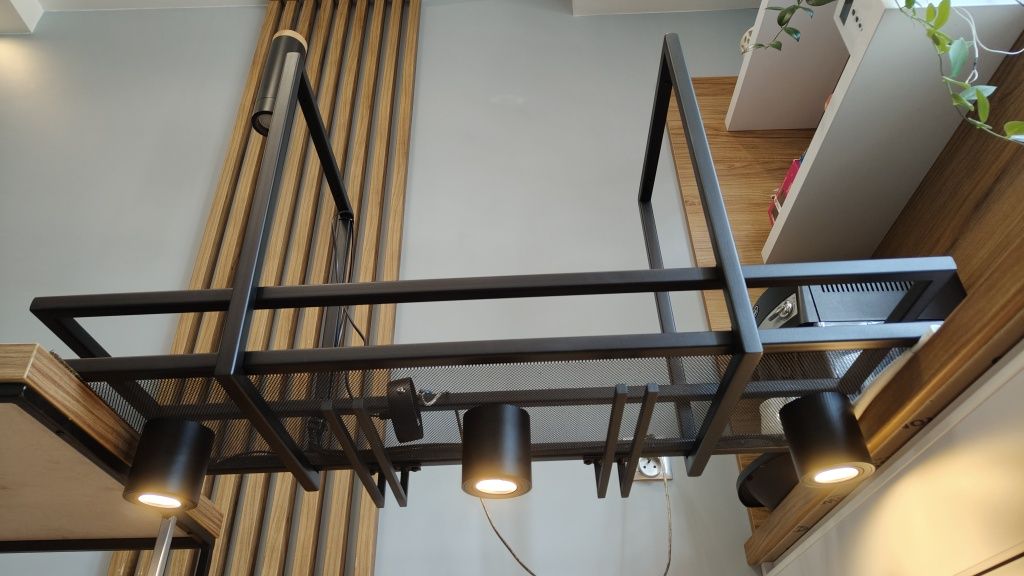 Lampa, kwietnik nad wyspę, podsufitową loft industrial.