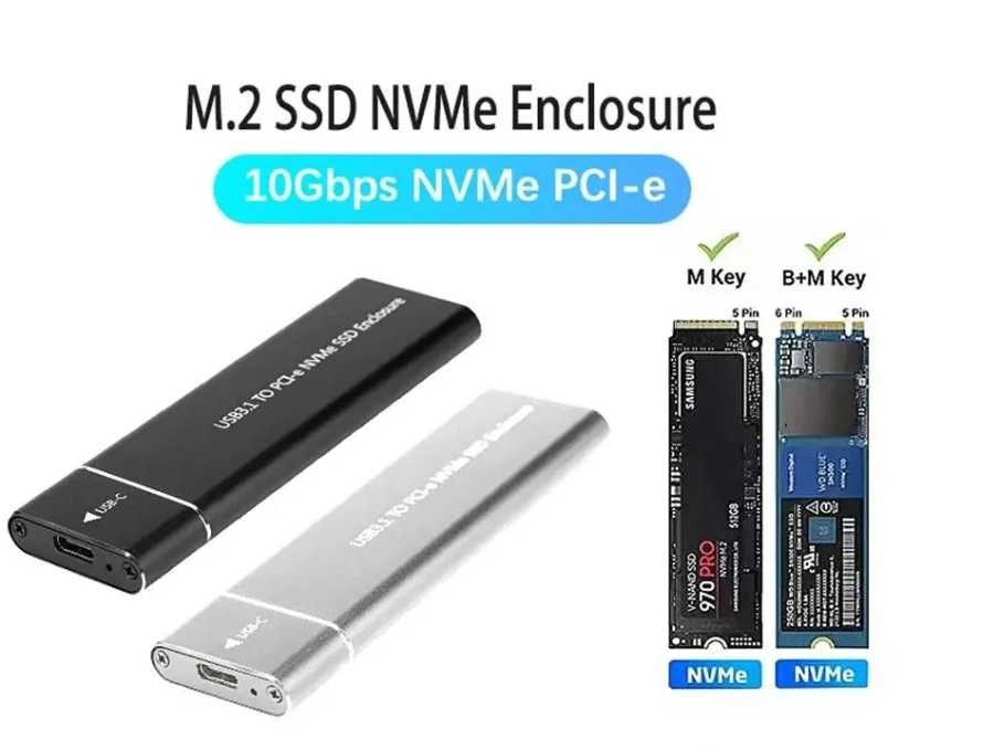 Внешний карман m.2 NVME PCIE SSD USB 3.1 Type-C